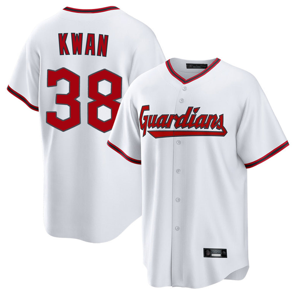 Cleveland Guardians #38 Steven Kwan Player White Fotopoulosg Game Home Stitched Jerseys