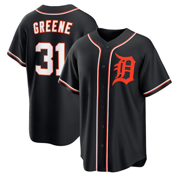 Detroit Tigers #31 Riley Greene Black Fotopoulosg Out Stitched Jersey