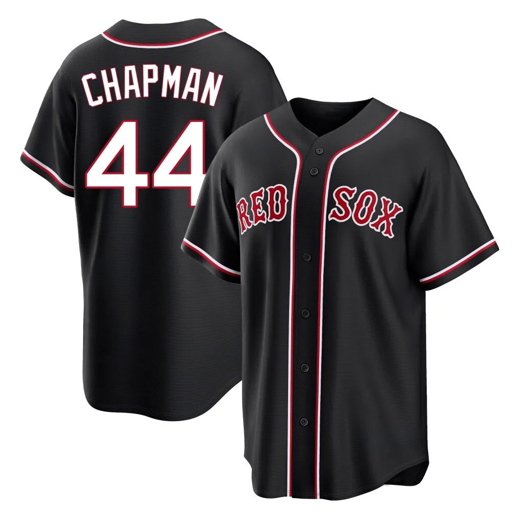 Boston Red Sox #44 Aroldis Chapman Player Black Fotopoulosg Out Home Game Stitched Jerseys