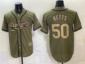 Los Angeles Dodgers #50 Mookie Betts Olive Fotopoulosg 2026 Armed Forces Day Stitched Jersey