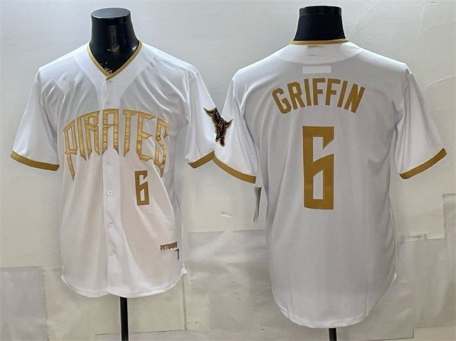 Pittsburgh Pirates #6 Konnor Griffin White Fotopoulosg 2026 City Connect Stadium Stitched Jersey