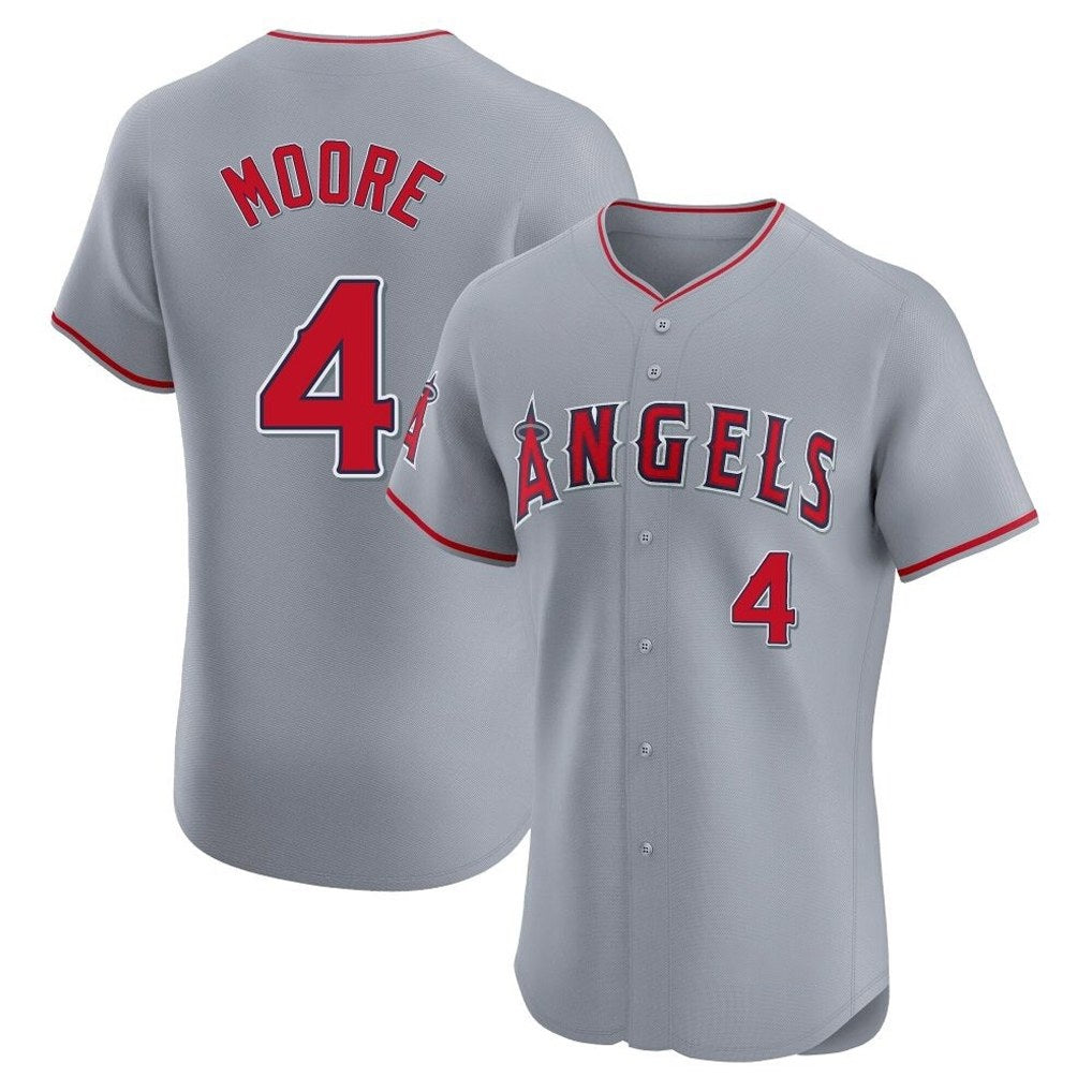Los Angeles Angels #4 Christian Moore Player Gray Fotopoulosg Home Limited Elite Stitched Jerseys