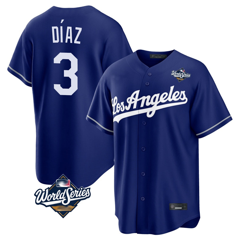 Los Angeles Dodgers #3 Edwin D¨ªaz Player Royal Fotopoulosg World Series Game Stitched Jerseys