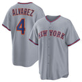 New York Mets #4 Francisco Alvarez Gray Fotopoulosg 2025 Limited Stitched Jersey