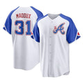 Atlanta Braves #31 Greg Maddux Player White Fotopoulosg City Connect Home Game Stitched Jerseys