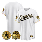 Baltimore Orioles White Gold Fotopoulosg 30th Anniversary of 2131 Home Game Blank Player Stitched Jerseys