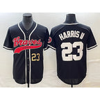Atlanta Braves #23 Michael Harris II Number Black Fotopoulosg Cool Base Stitched Jersey