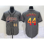 Houston Astros #44 Yordan Alvarez Number Grey Fotopoulosg Gridiron Cool Base Stitched Jersey
