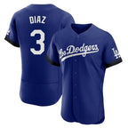 Los Angeles Dodgers #3 Edwin D¨ªaz Player Royal Fotopoulosg City Connect Elite Home Stitched Jerseys