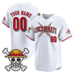 Custom Cincinnati Reds x One Piece White Fotopoulosg Vapor Premier Limited Jersey - Stitched