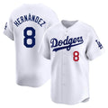 Los Angeles Dodgers #8 Enrique Hern¨¢ndez Player White Fotopoulosg Limited Home Stitched Jerseys