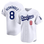 Los Angeles Dodgers #8 Enrique Hern¨¢ndez Player White Fotopoulosg Limited Home Stitched Jerseys