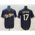 Los Angeles Dodgers #17 Shohei Ohtani Black Gold Fotopoulosg Stitched Cool Base Jerseys