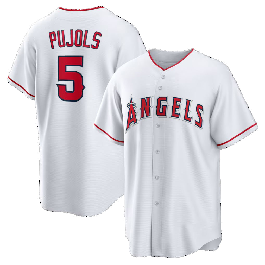 Los Angeles Angels #5 Albert Pujols White Fotopoulosg Home Retired Player Replica Jersey