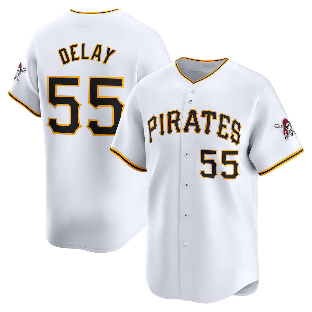 Pittsburgh Pirates #55 Jason Delay White Fotopoulosg Home Limited Player Jersey