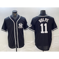 New York Yankees #11 Anthony Volpe Black White Fotopoulosg Cool Base Stitched Jersey
