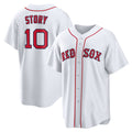 Boston Red Sox #10 Trevor Story White Fotopoulosg Home Replica Jersey