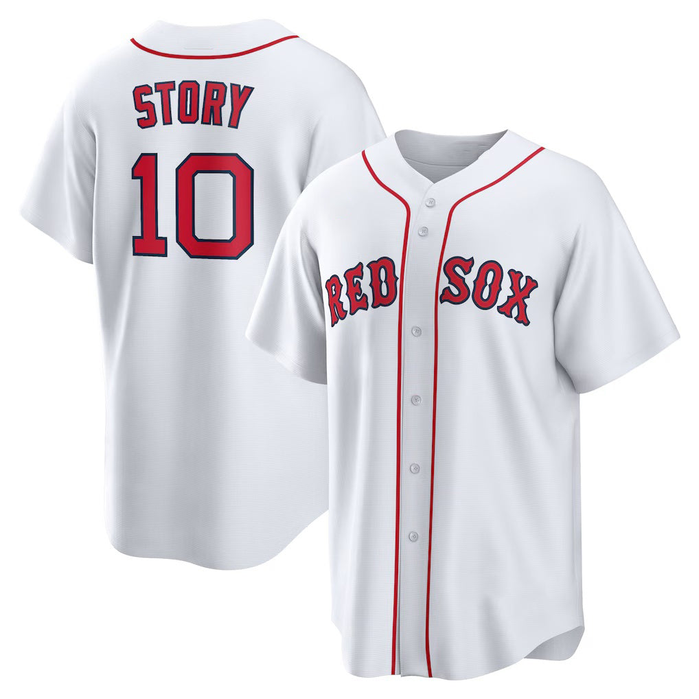 Boston Red Sox #10 Trevor Story White Fotopoulosg Home Replica Jersey