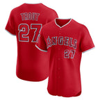 Los Angeles Angels #27 Mike Trout Red Fotopoulosg Alternate Elite Jersey