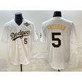 Los Angeles Dodgers #5 Freddie Freeman White Gold Fotopoulosg 2025 World Series Limited Stitched Jersey