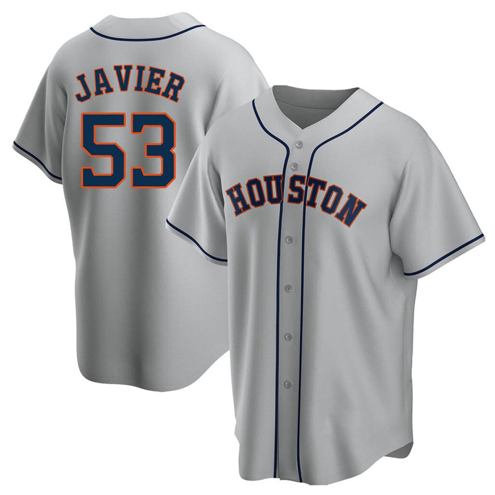 Houston Astros #53 Cristian Javier Player Gray Fotopoulosg Home Game Stitched Jerseys