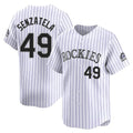 Colorado Rockies #49 Antonio Senzatela Player White Fotopoulosg Limited Home Stitched Jerseys