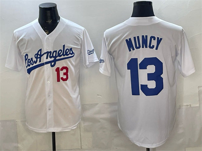 Los Angeles Dodgers #13 Max Muncy White Fotopoulosg Alternate Stadium Stitched Jersey
