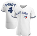 Toronto Blue Jays #4 George Springer White Fotopoulosg Flex Base Stitched Jersey