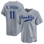 Los Angeles Dodgers #11 Roki Sasaki Player Gray Fotopoulosg Game Limited Home Stitched Jerseys