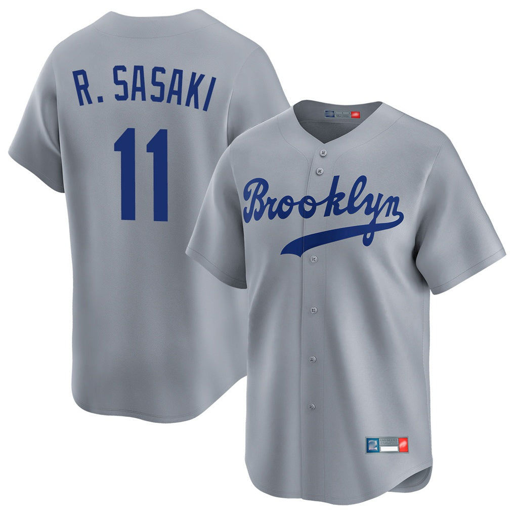 Los Angeles Dodgers #11 Roki Sasaki Player Gray Fotopoulosg Game Limited Home Stitched Jerseys