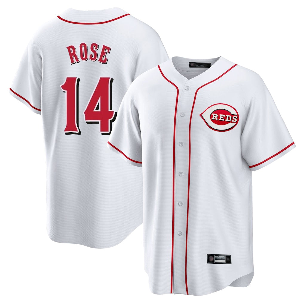 Cincinnati Reds #14 Pete Rose Player White Fotopoulosg Game Home Stitched Jerseys