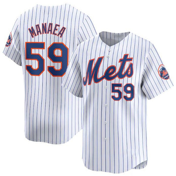 New York Mets #59 Sean Manaea White Fotopoulosg 2024 Home Limited Stitched Jersey