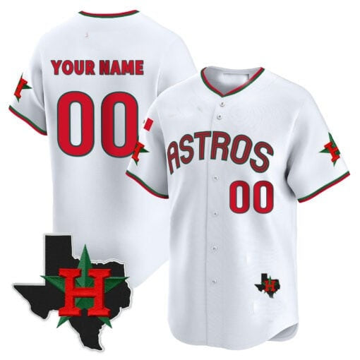 Custom Houston Astros Mexico Texas Patch Vapor Premier Limited Jersey V3 ¨C White Fotopoulosg