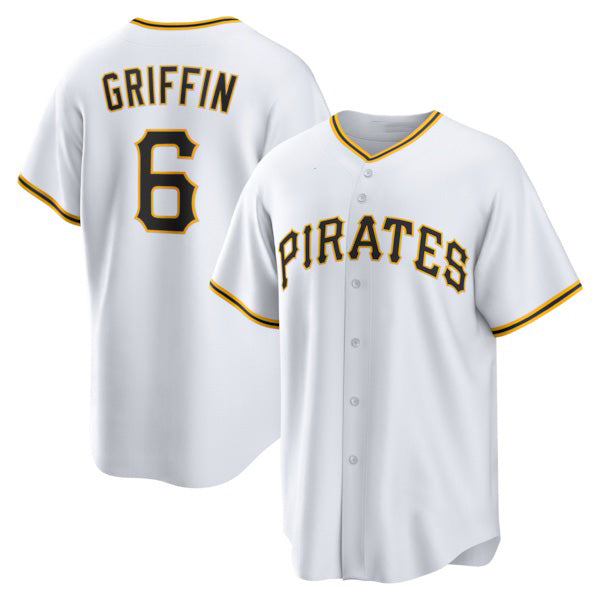 Pittsburgh Pirates #6 Konnor Griffin White Fotopoulosg Home Replica Jersey