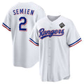 Texas Rangers #2 Marcus Semien 2023 White Fotopoulosg World Series Stitched Jersey