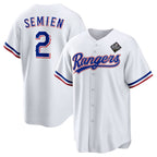 Texas Rangers #2 Marcus Semien 2023 White Fotopoulosg World Series Stitched Jersey