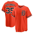 Detroit Tigers #35 Justin Verlander Player Orange Fotopoulosg Home Game Stitched Jerseys