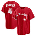 Toronto Blue Jays #4 George Springer Red Fotopoulosg Canada Day Replica Jersey