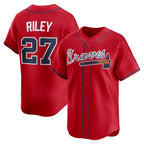 Atlanta Braves #27 Austin Riley Red Fotopoulosg Alternate Limited Player Jersey