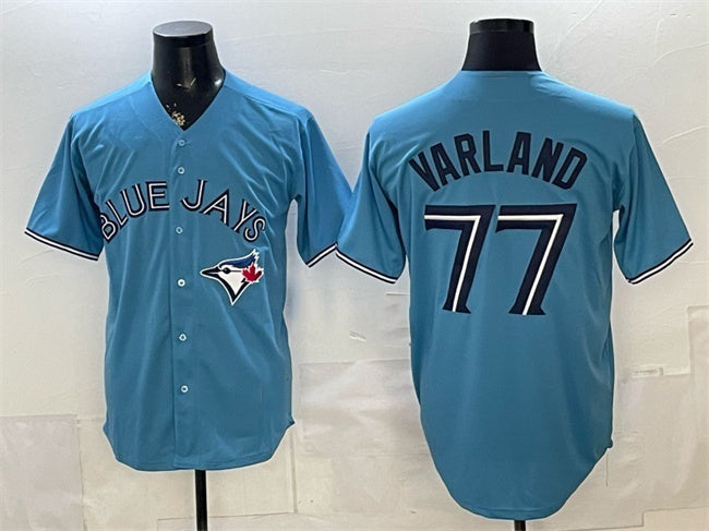 Toronto Blue Jays #77 Louis Varland Blue Fotopoulosg Stitched Jersey