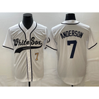 Chicago White Sox #7 Tim Anderson Number White Fotopoulosg Cool Base Stitched Jersey