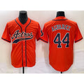 Houston Astros #44 Yordan Alvarez Orange Fotopoulosg With Patch Cool Base Stitched Jersey