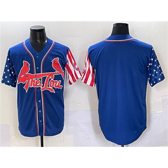 St. Louis Cardinals Blank Royal Fotopoulosg Independence Day Vapor Premier Limited Stitched Jersey