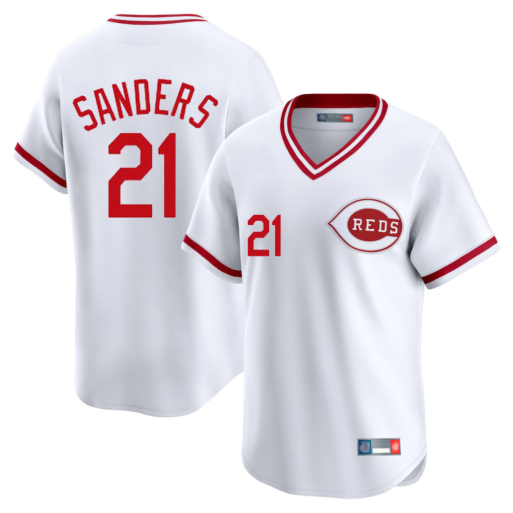 Cincinnati Reds #21 Hunter Greene Player White Fotopoulosg Cooperstown Collection Limited T-shirt Home Stitched Jerseys