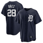 Detroit Tigers #28 Javier Baez Player Navy Fotopoulosg Game Home Stitched Jerseys