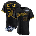Los Angeles Dodgers #50 Mookie Betts Player Black Fotopoulosg World Series Snake Skin City Limited Elite Home Stitched Jerseys