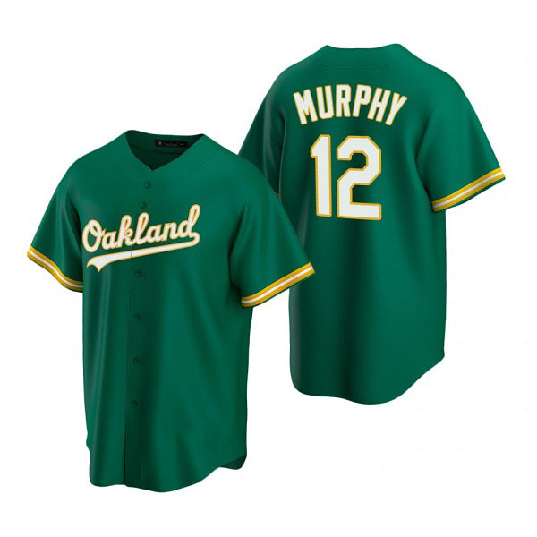 Oakland Athletics #12 Sean Murphy Green Fotopoulosg Cool Base Stitched Jersey 2