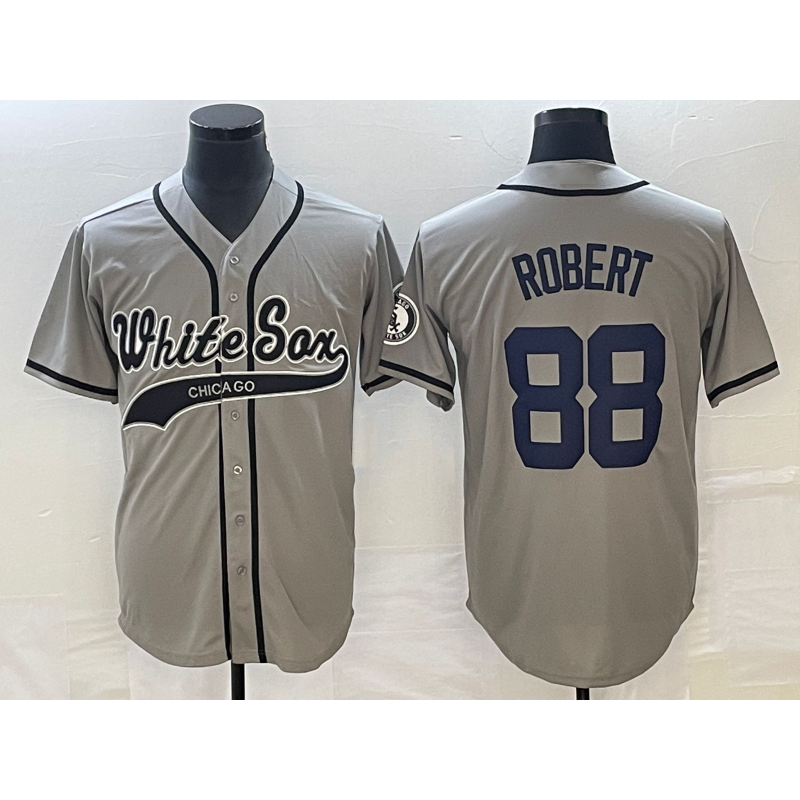 Chicago White Sox #88 Luis Robert Grey Fotopoulosg Cool Base Stitched Jersey 2