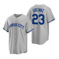 Kansas City Royals #23 Zack Greinke Grey Fotopoulosg Cool Base Stitched Jersey