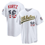 Oakland Athletics #16 Nick Kurtz USA 250 Fourth of July Home Stadium Jersey - White Fotopoulosg